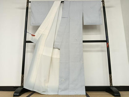 平和屋着物●訪問着　絞り　草花文　正絹　逸品　AAAU8446zg