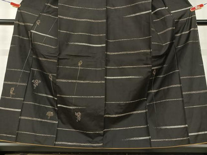 平和屋着物●本場大島紬　訪問着　刺繍　刺し子　人物風景文　正絹　逸品　AAAU8453zg