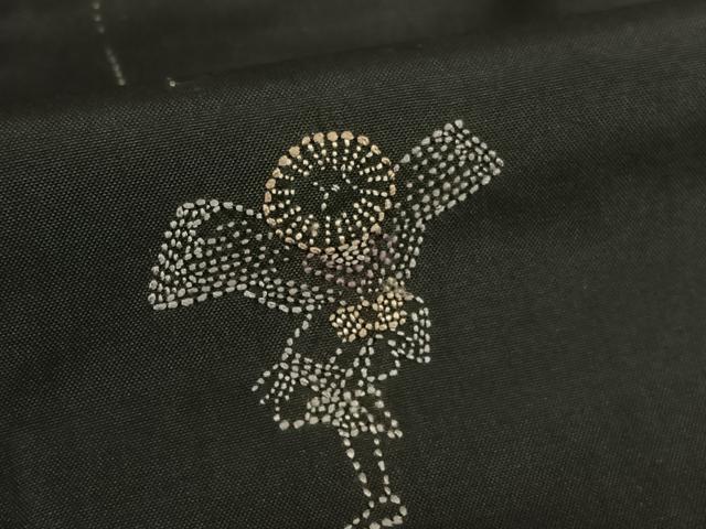 平和屋着物●本場大島紬　訪問着　刺繍　刺し子　人物風景文　正絹　逸品　AAAU8453zg