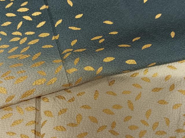 平和屋着物●訪問着　舞葉文　暈し染め　金彩　ますいわ屋扱い　正絹　逸品　AAAU8468zg