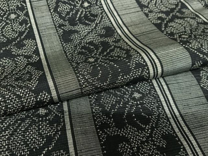 平和屋着物●上質な紬 花唐草間道 正絹 逸品 AAAU8470zg