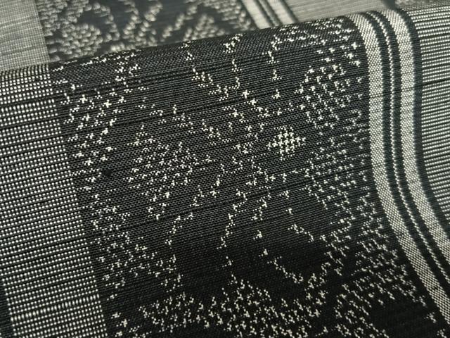 平和屋着物●上質な紬 花唐草間道 正絹 逸品 AAAU8470zg