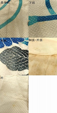 平和屋着物●名門 藤娘きぬたや・総絞り 振袖 花唐草文 正絹 逸品 AAAU8473zg