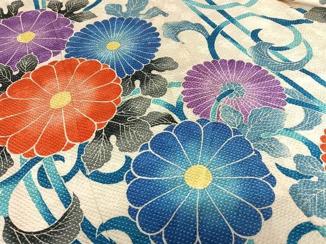平和屋着物●名門 藤娘きぬたや・総絞り 振袖 花唐草文 正絹 逸品 AAAU8473zg