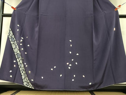 平和屋着物●染色作家 青野保夫 訪問着 舞桜 金銀彩 正絹 逸品 AAAU8474zg