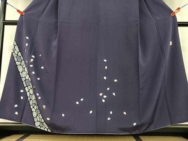 平和屋着物●染色作家 青野保夫 訪問着 舞桜 金銀彩 正絹 逸品 AAAU8474zg