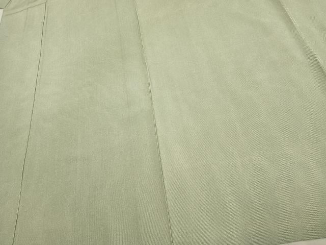 平和屋着物▽伝統工芸士　廣瀬雄望　江戸小紋　単衣　万筋　緑色×白色　正絹　逸品　AAAU8481fy