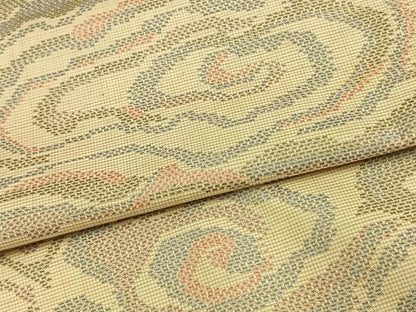 平和屋着物▽上質な紬 単衣 渦巻き文 正絹 逸品 AAAU8483fy