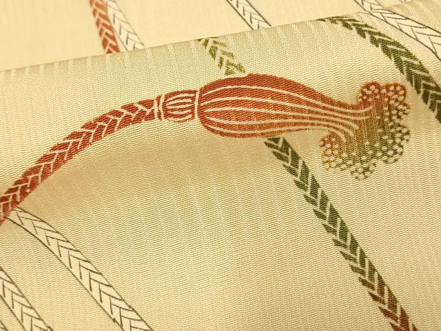 平和屋着物▽上質な小紋 単衣 組紐文 正絹 逸品 AAAU8501fy