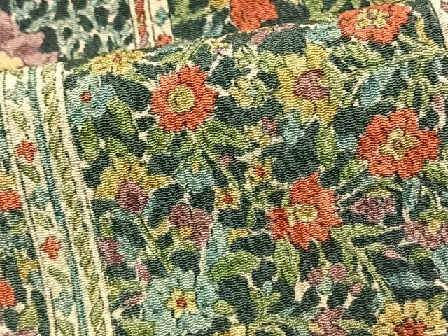 平和屋着物▽上質な小紋　単衣　更紗花文　正絹　逸品　AAAU8506fy