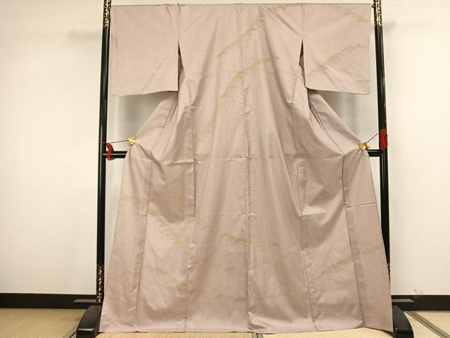 平和屋着物▽本場染大島紬 訪問着 単衣 松文 ロング丈 正絹 逸品 AAAU8508fy
