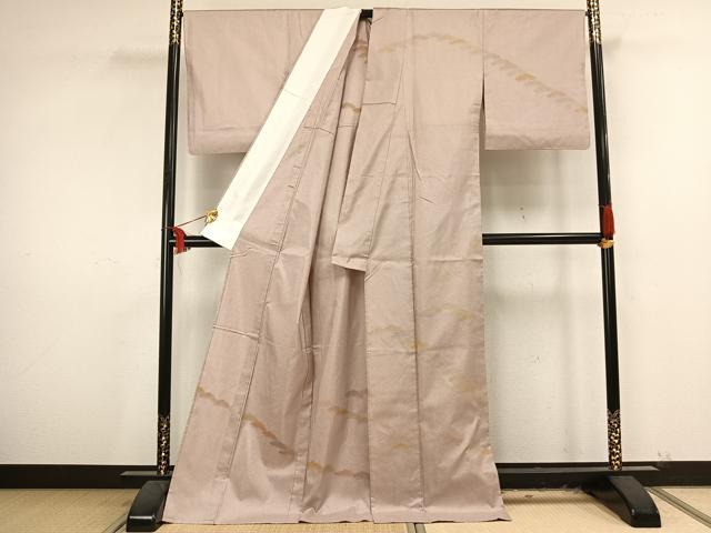 平和屋着物▽本場染大島紬 訪問着 単衣 松文 ロング丈 正絹 逸品 AAAU8508fy