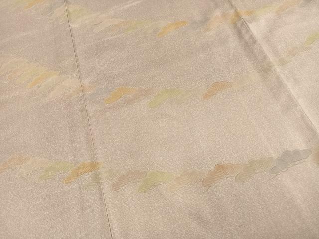 平和屋着物▽本場染大島紬 訪問着 単衣 松文 ロング丈 正絹 逸品 AAAU8508fy