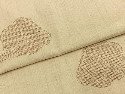 平和屋着物▽結城紬 単衣 100亀甲 舞花文 正絹 逸品 未使用 AAAU8510fy