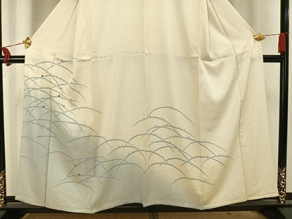 平和屋着物▽訪問着 単衣 刺繍 露芝文 正絹 逸品 AAAU8512fy