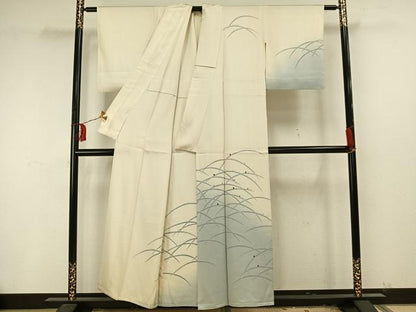 平和屋着物▽訪問着 単衣 刺繍 露芝文 正絹 逸品 AAAU8512fy