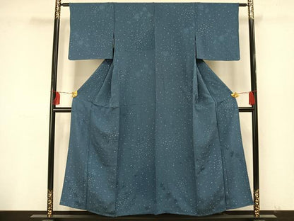 平和屋着物▽上質な小紋　単衣　色紙散らし文　正絹　逸品　AAAU8513fy