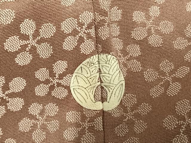 平和屋着物▽お召 単衣 利休緞子 正絹 逸品 未使用 AAAU8514fy