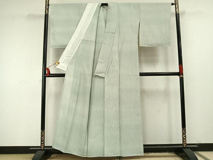 平和屋着物▽上質な小紋　単衣　手描き　樹林文　正絹　逸品　AAAU8516fy