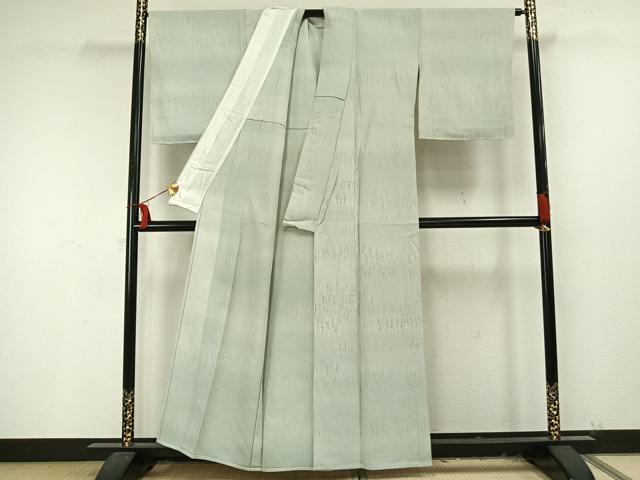 平和屋着物▽上質な小紋　単衣　手描き　樹林文　正絹　逸品　AAAU8516fy