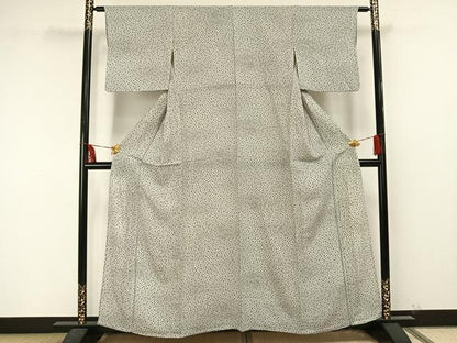 平和屋着物▽上質な小紋 単衣 花尽くし 鬼しぼ縮緬 正絹 逸品 AAAU8517fy