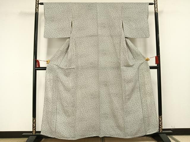 平和屋着物▽上質な小紋 単衣 花尽くし 鬼しぼ縮緬 正絹 逸品 AAAU8517fy