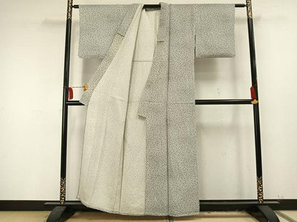 平和屋着物▽上質な小紋 単衣 花尽くし 鬼しぼ縮緬 正絹 逸品 AAAU8517fy