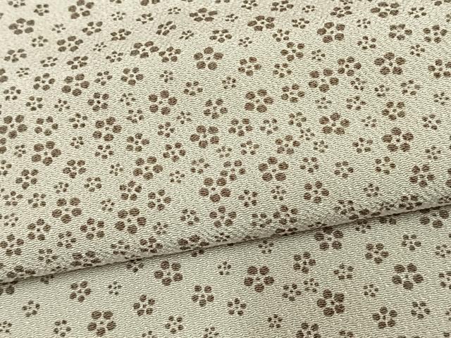 平和屋着物▽上質な小紋 単衣 花尽くし 鬼しぼ縮緬 正絹 逸品 AAAU8517fy