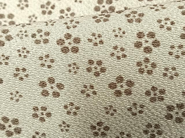 平和屋着物▽上質な小紋 単衣 花尽くし 鬼しぼ縮緬 正絹 逸品 AAAU8517fy