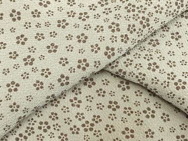 平和屋着物▽上質な小紋 単衣 花尽くし 鬼しぼ縮緬 正絹 逸品 AAAU8517fy