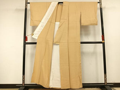 平和屋着物▽本草木染作家　瑞寶　色無地　単衣　飴色　正絹　逸品　AAAU8519fy