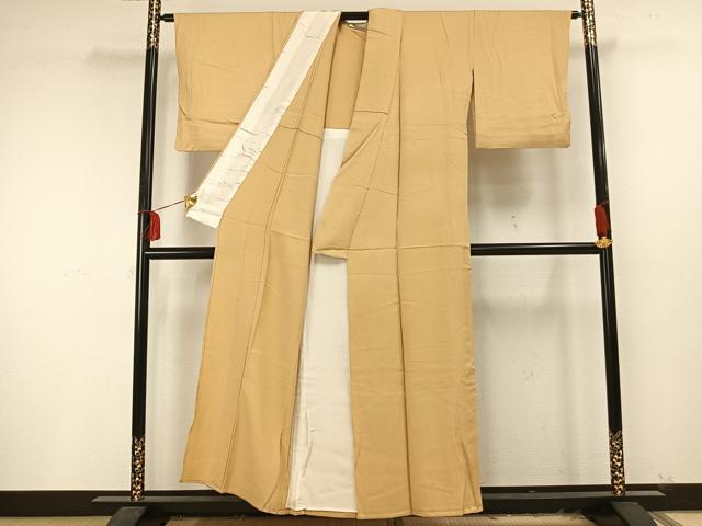 平和屋着物▽本草木染作家　瑞寶　色無地　単衣　飴色　正絹　逸品　AAAU8519fy