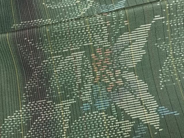 平和屋着物▽本場大島紬 単衣 草花間道 正絹 逸品 AAAU8523fy