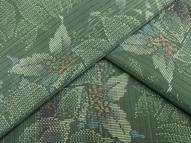 平和屋着物▽本場大島紬 単衣 草花間道 正絹 逸品 AAAU8523fy