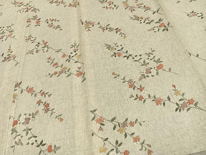 平和屋着物▽上質な小紋 単衣 草花文 正絹 逸品 AAAU8527fy