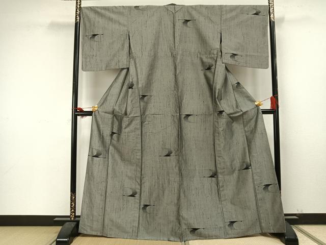 平和屋着物▽上質な紬 単衣 飛鳥文 正絹 逸品 AAAU8529fy