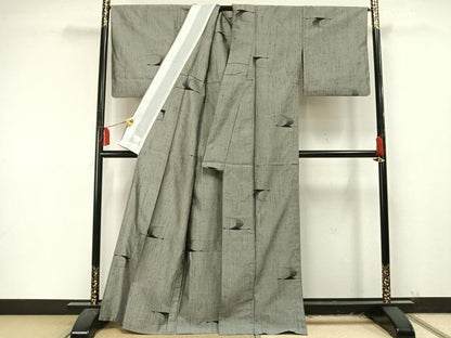 平和屋着物▽上質な紬 単衣 飛鳥文 正絹 逸品 AAAU8529fy