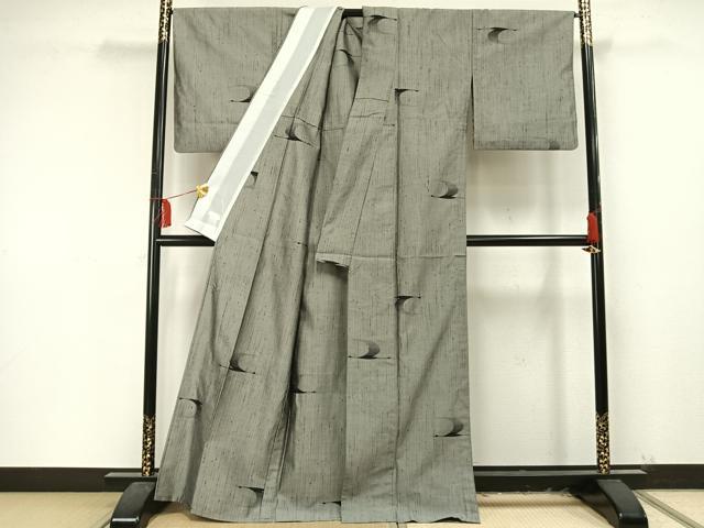 平和屋着物▽上質な紬 単衣 飛鳥文 正絹 逸品 AAAU8529fy