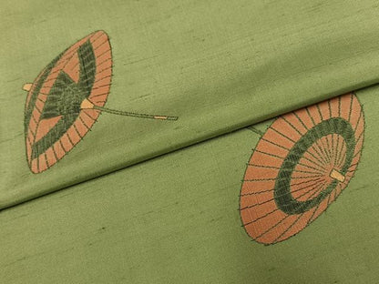 平和屋着物▽京の名門・菱屋六右ェ門 紬 単衣 番傘文 正絹 逸品 AAAU8530fy