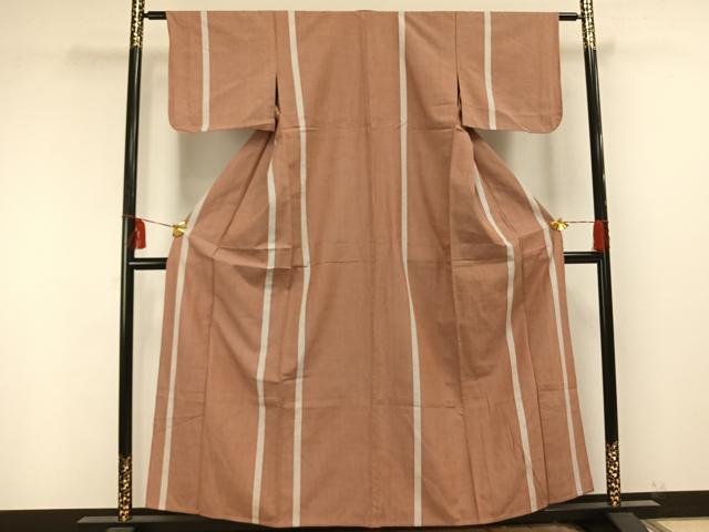 平和屋着物▽上質な紬 単衣 十字絣間道 正絹 逸品 未使用 AAAU8535fy