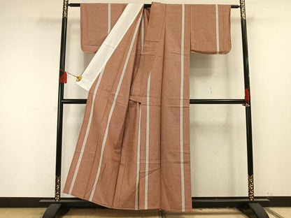 平和屋着物▽上質な紬 単衣 十字絣間道 正絹 逸品 未使用 AAAU8535fy