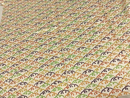 平和屋着物▽上質な小紋 単衣 青海波 正絹 逸品 AAAU8539fy