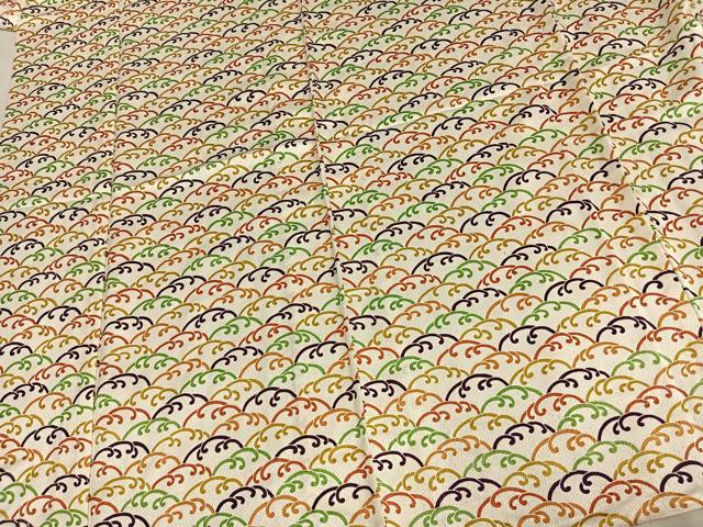 平和屋着物▽上質な小紋 単衣 青海波 正絹 逸品 AAAU8539fy