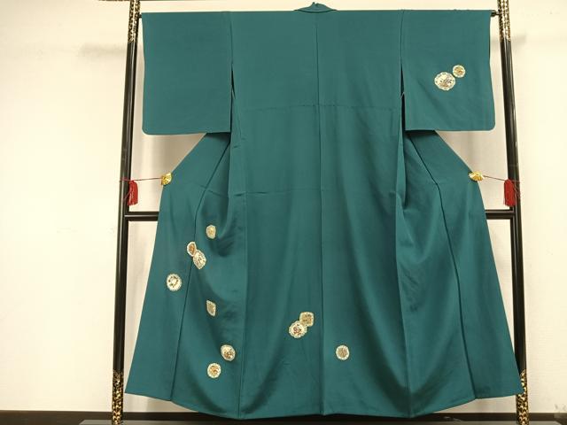 平和屋着物▽訪問着 単衣 友禅 花丸文 正絹 逸品 AAAU8540fy