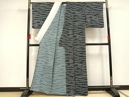 平和屋着物▽小紋 単衣 霞文 洗える着物 AAAU8542fy