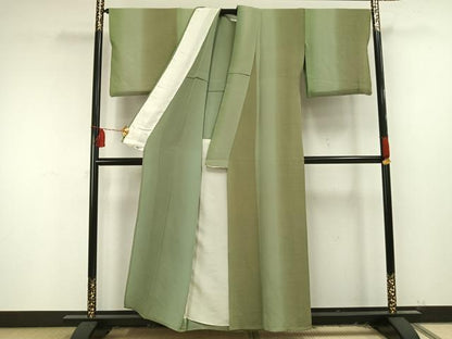 平和屋着物▽上質な小紋 単衣 縞 暈し染め 正絹 逸品 AAAU8544fy