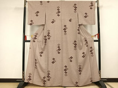 平和屋着物▽小紋 単衣 舞花文 洗える着物 AAAU8547fy