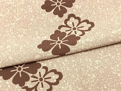 平和屋着物▽小紋 単衣 舞花文 洗える着物 AAAU8547fy