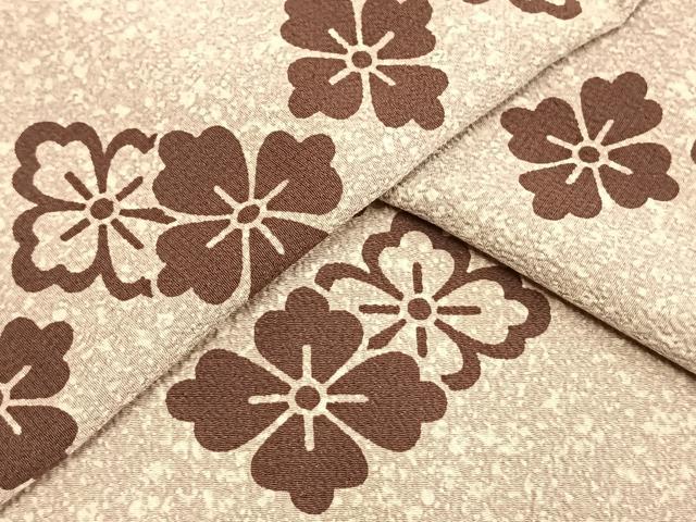 平和屋着物▽小紋 単衣 舞花文 洗える着物 AAAU8547fy