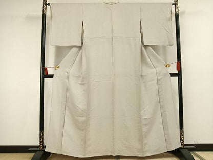 平和屋着物▽上質な色無地 単衣 白花色 正絹 逸品 AAAU8550fy